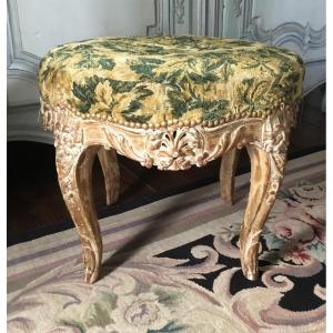 Carved Wooden Stool. 19th Century 