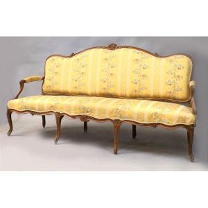 Natural Wood Sofa, Molded And Carved. Late 18th, Early 19th Century.