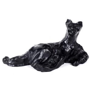 Henry Alby.la Panthère .bronze Numbered And Signed With Black Patina