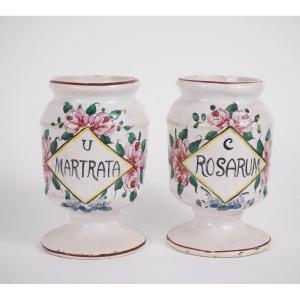 Eastern Earthenware. Pair Of Medicine Jars.