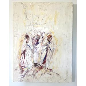 Bendra Azdine .bedouins. Oil On Canvas Signed