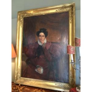 F.bertrand 1825 Portrait Of Woman With Lace Collar