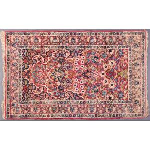 Persian Carpet Kirman Early XX Eme.trame Cotton And Wool Velvet 140x88cm