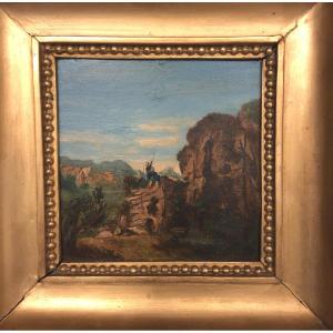 Nineteenth School. Oil On Panel. Soldiers In Ambush