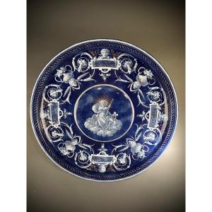 Manufacture De Sèvres, Pair Of Enamelled Stoneware Dishes, Dated 1866, Attributed To F. Haillon.
