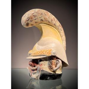 Xavier Schanosky 1867-1915, Ceramic Tobacco Jar, Dijon, Circa 1890.