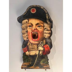 “game” Dummy Board In Painted Wood Of A Caricatural Soldier 18th Century, England