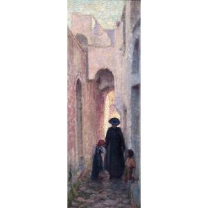 Martin Francis Gwilt Jolley 1859-1917, In The Streets Of Capri, Oil On Canvas, Ca. 1900.