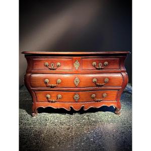 Port Tomb Commode In Solid Mahogany And Bronzes From The Louis XV Period, Bordeaux 18th Century.