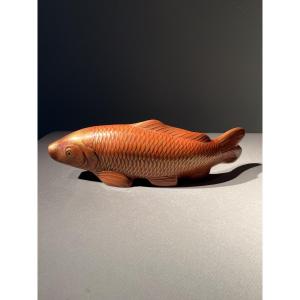 Japanese Golden Carp In Lacquer By Zo Hiko Of Kyoto, 1920s.