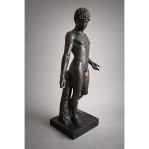 Sculpture After The Albani Hermes-antinous, In Plaster, Early 20th Century.