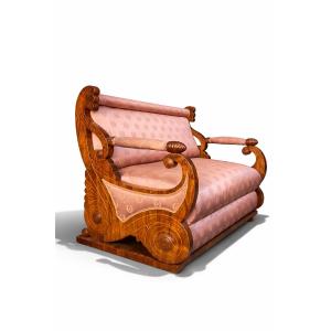Walnut Veneered Sofa, Biedermeier, Austria Circa 1825 By J. U. Danhauser.