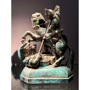 Saint-georges In Lusterware, Prob. Swedish, Ca. 1910.