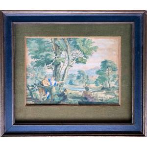 Landscape 19th C. Watercolor