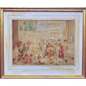 Nicolas Poussin (after). Watercolor