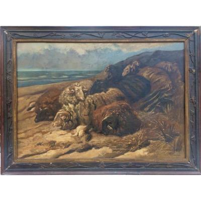 Sheep By The Sea - 1913