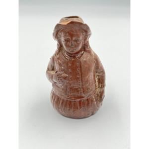 Snuff Bottle - Salt Stoneware Shaker In The Shape Of A Character