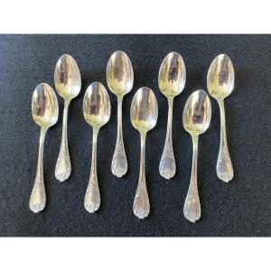 Christofle 8 Moka Spoons Marly Model