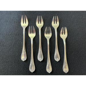 Christofle 6 Oyster Forks Marly Model