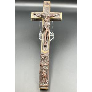 Carved Wooden Reliquary Pectoral Cross – 18th Century