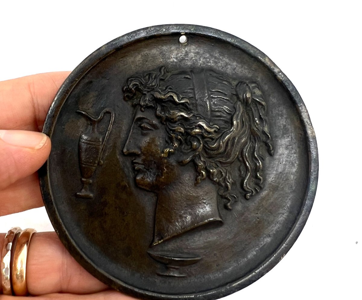 Coppia di bassorilievi in bronzo Italia fine del XVIII sec.-photo-4