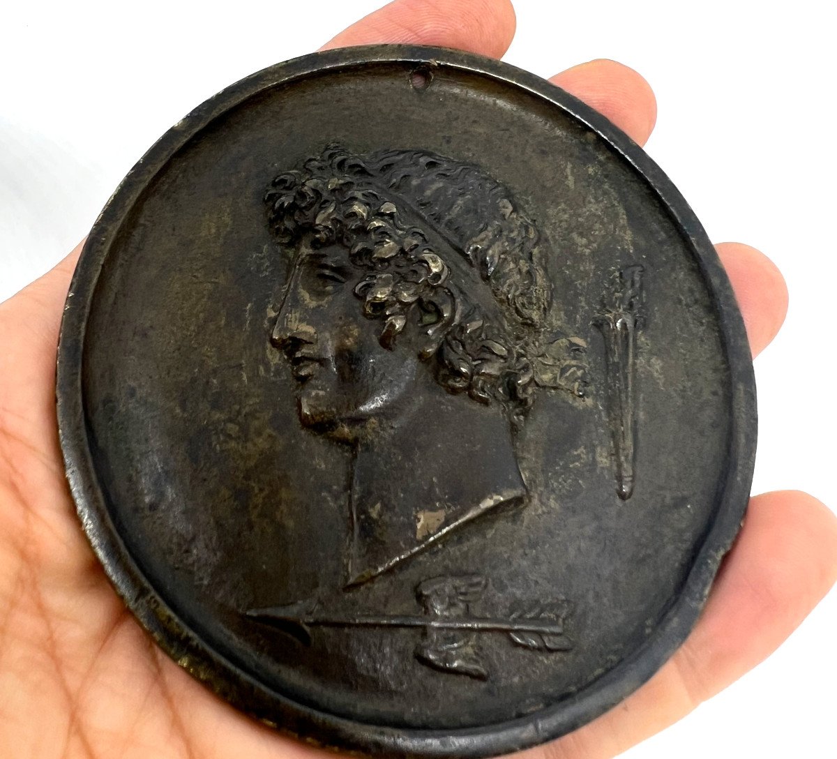 Coppia di bassorilievi in bronzo Italia fine del XVIII sec.-photo-5
