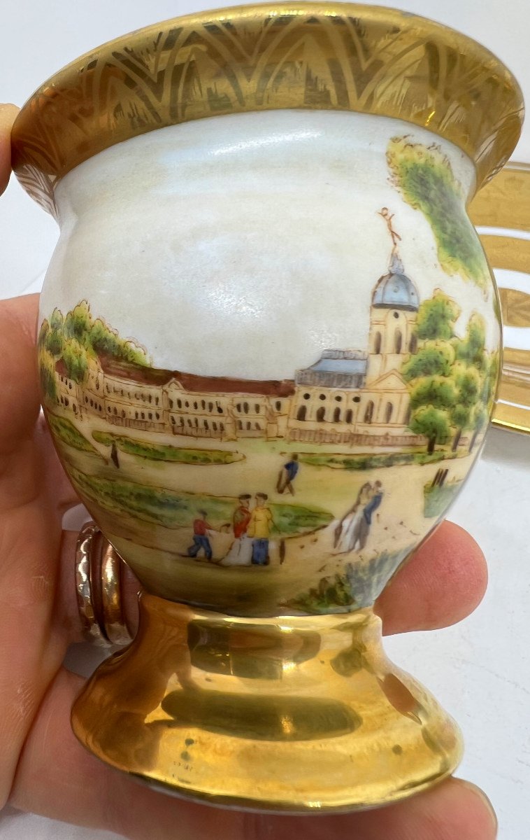 Coppia di tazze da caffè in porcellana Germania inzio del XIX sec.-photo-6