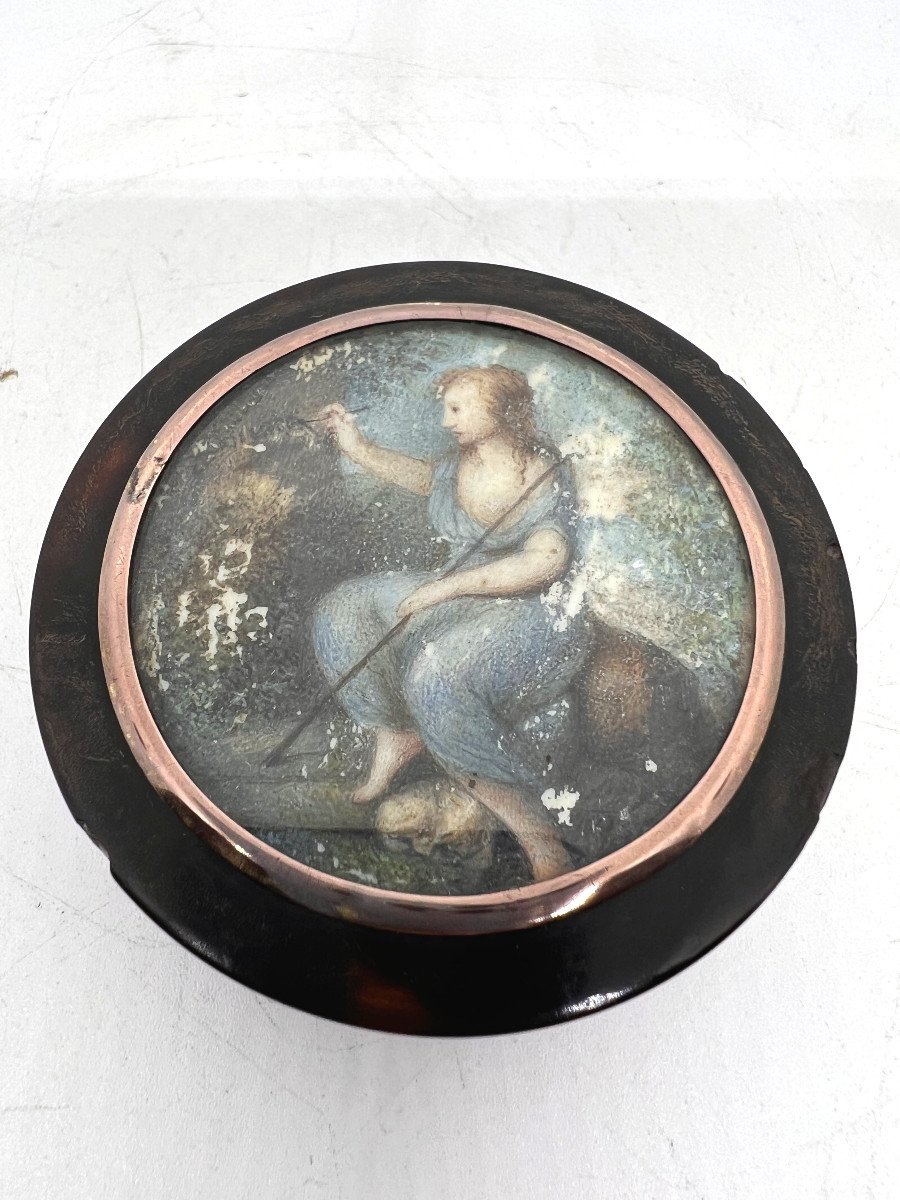 Tabacchiera in taratruga con miniatura Francia fine del XVIII sec-photo-2