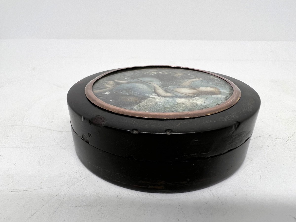 Tabacchiera in taratruga con miniatura Francia fine del XVIII sec-photo-4