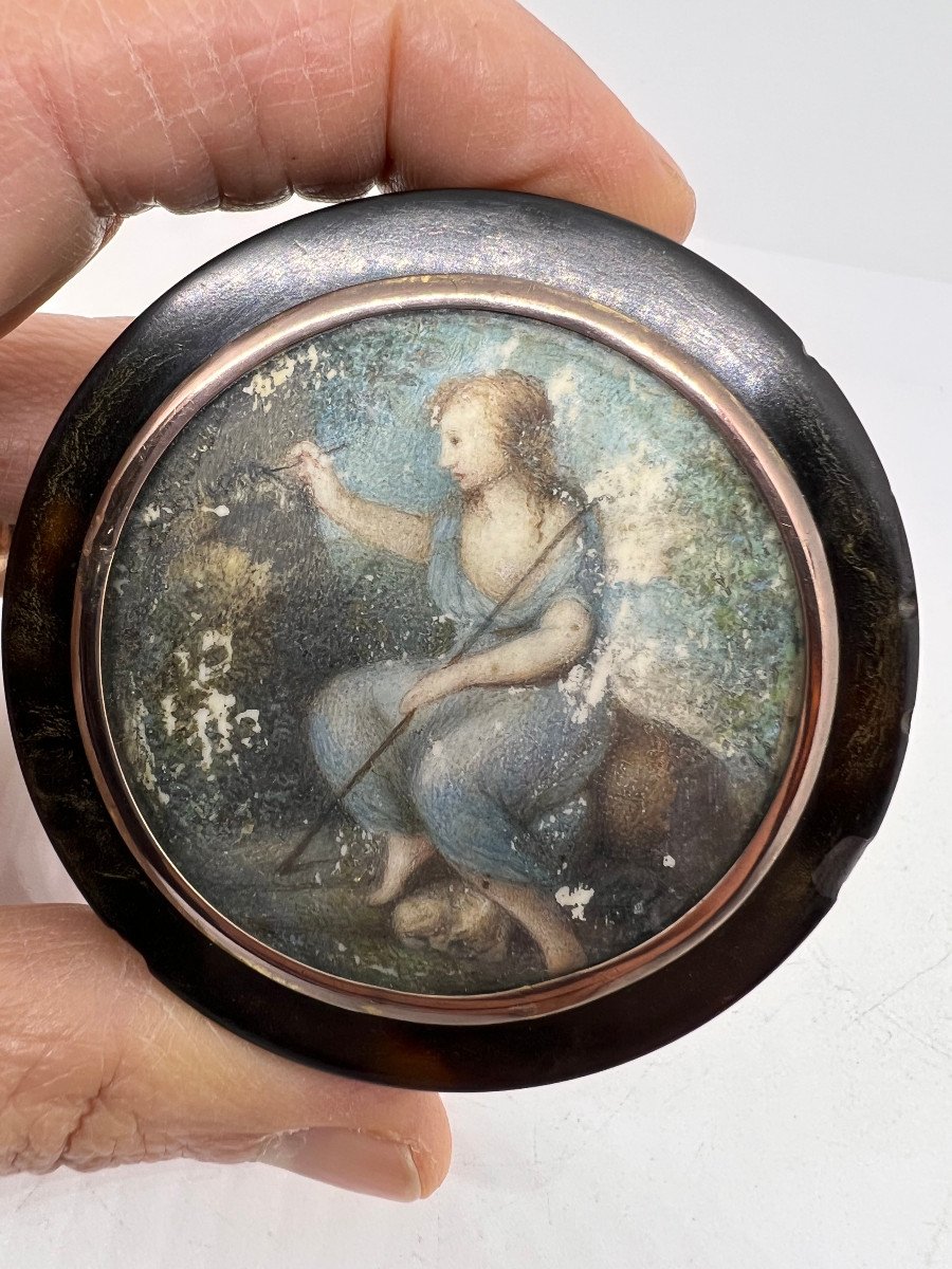 Tabacchiera in taratruga con miniatura Francia fine del XVIII sec-photo-5