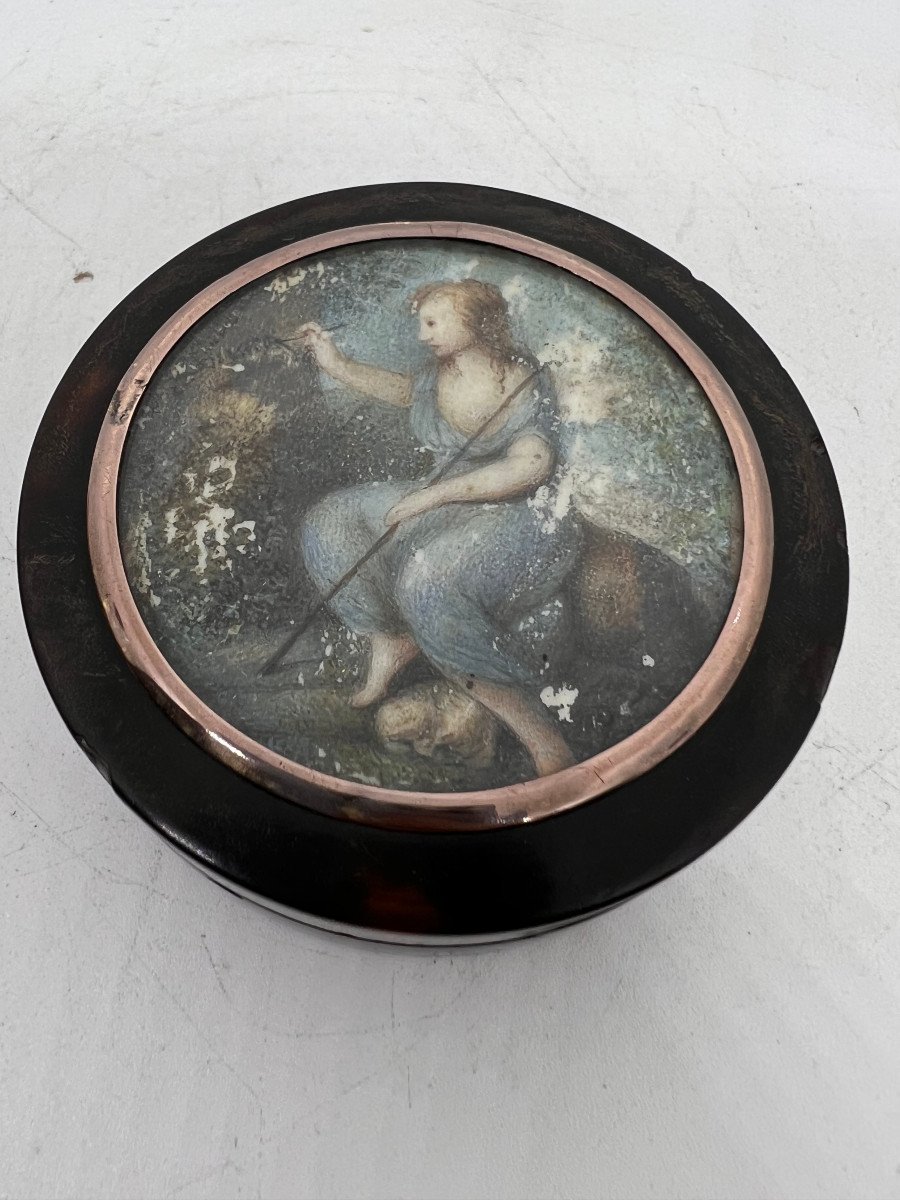 Tabacchiera in taratruga con miniatura Francia fine del XVIII sec-photo-6