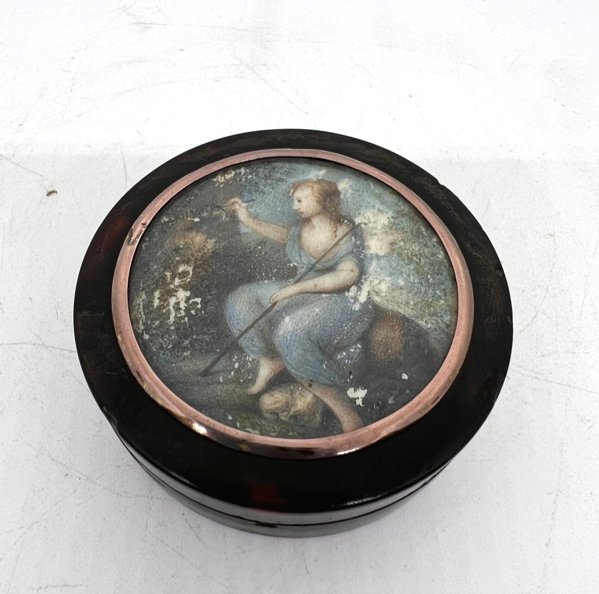 Tabacchiera in taratruga con miniatura Francia fine del XVIII sec