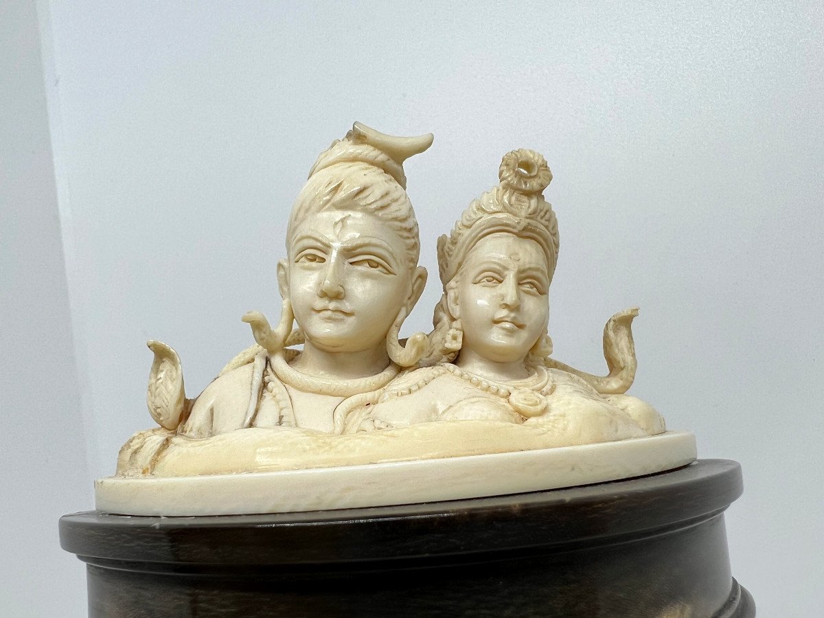 Shiva et Parvati Indie fin du XIX sec.-photo-3