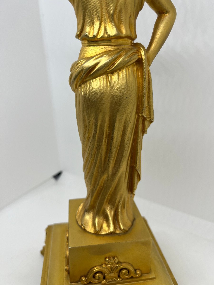 Piede di Lampada in bronzo dorato  del XIX sec.-photo-8