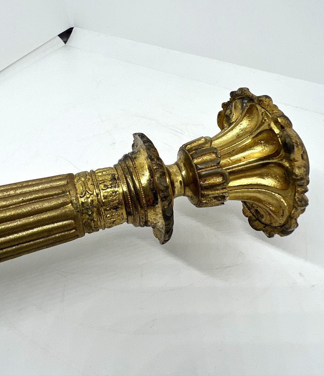 Piede di Lampada in bronzo dorato  del XIX sec.-photo-5