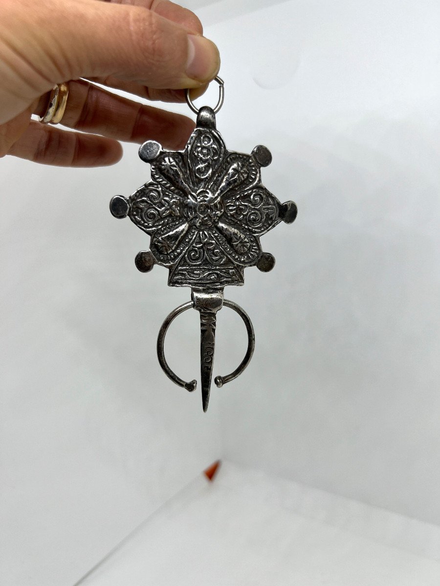 Fibula in argento Marocco fine del XIX sec.-photo-3