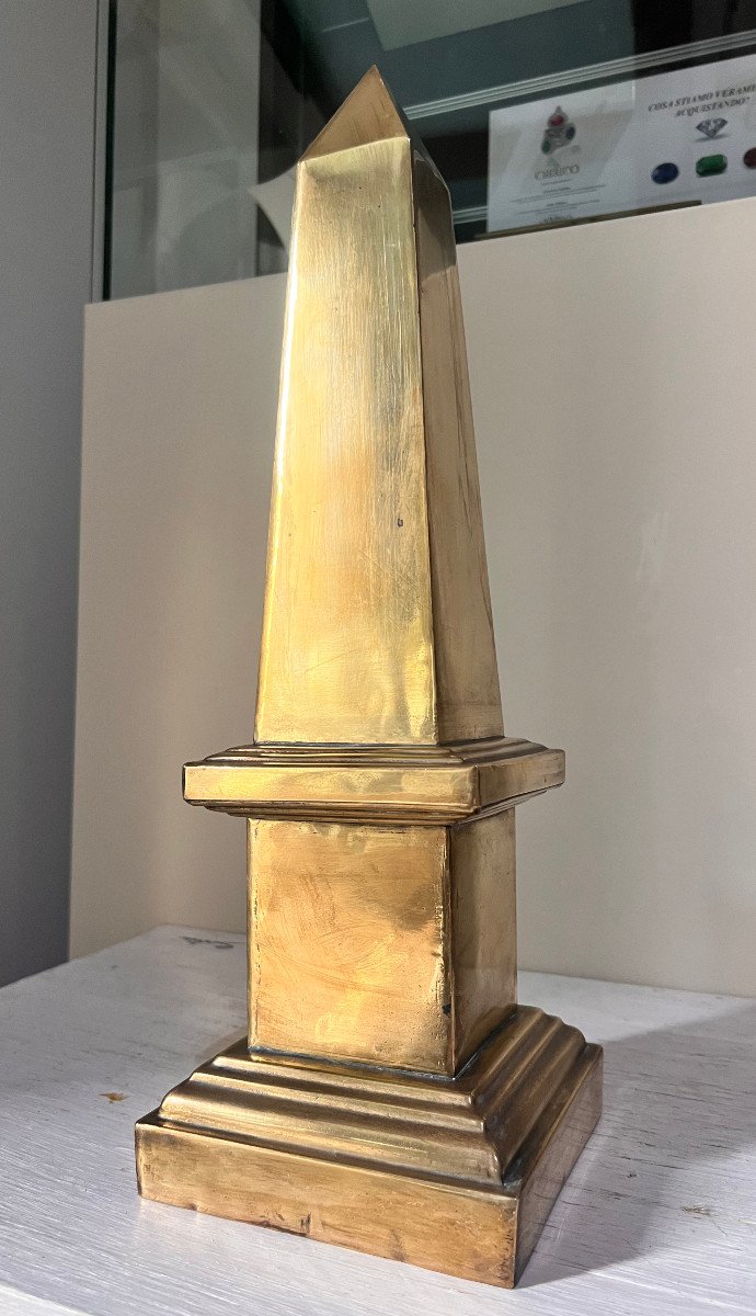 Obelisco in rame dorato Italia XX sec-photo-3