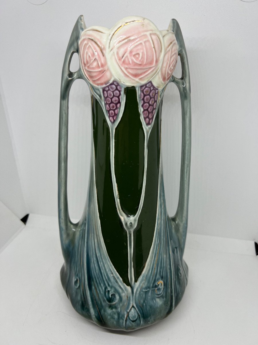 Vaso in terracotta Art Noveau-photo-4