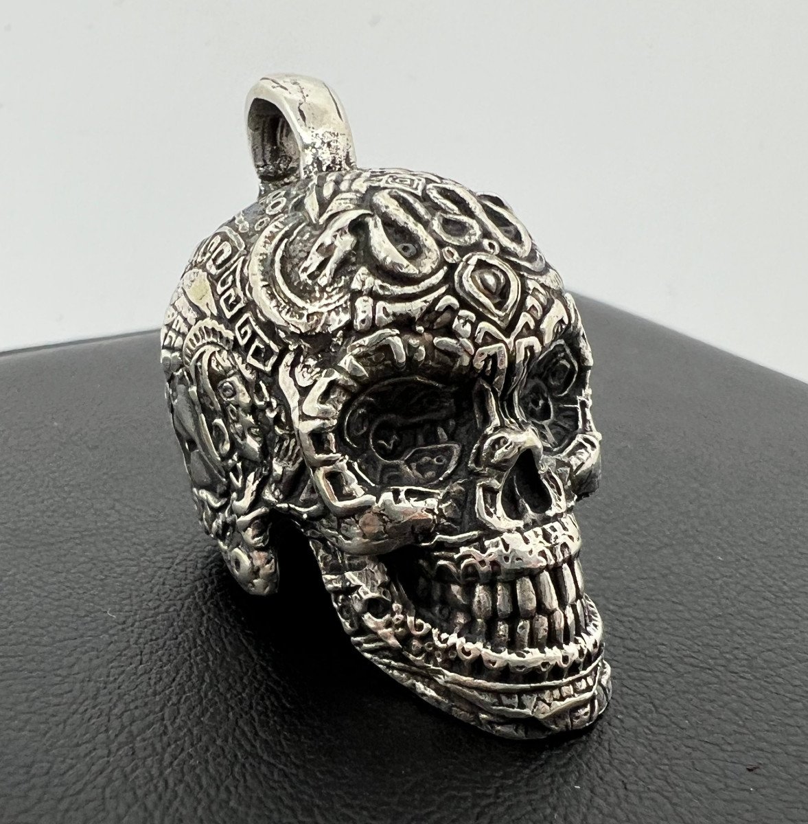 Teschio in argento Messico XX sec.-photo-2
