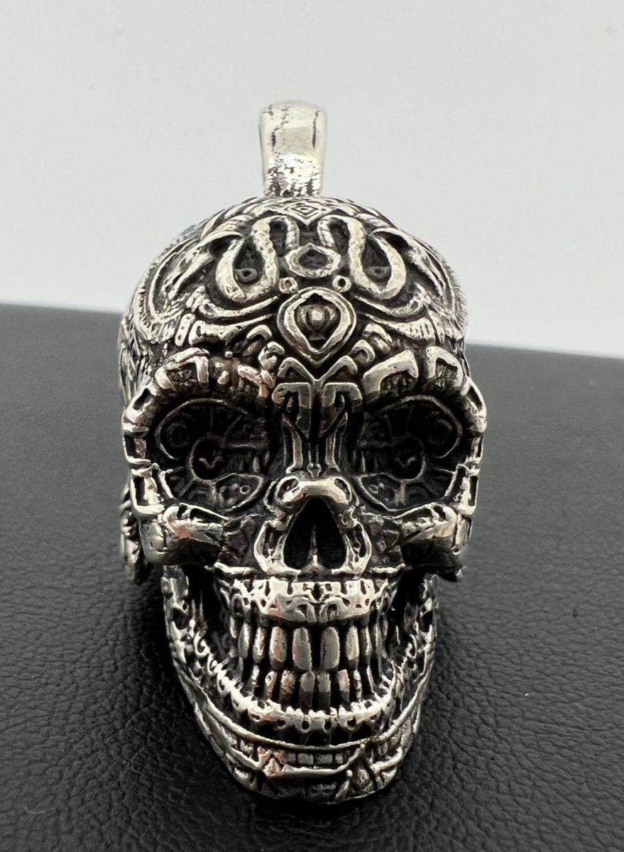 Teschio in argento Messico XX sec.-photo-3