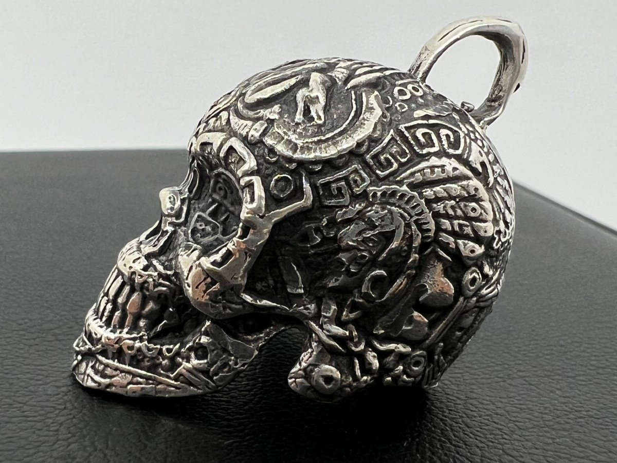 Teschio in argento Messico XX sec.-photo-4