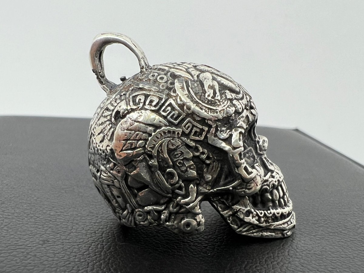 Teschio in argento Messico XX sec.-photo-1