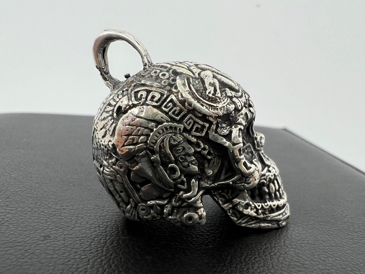 Teschio in argento Messico XX sec.-photo-2