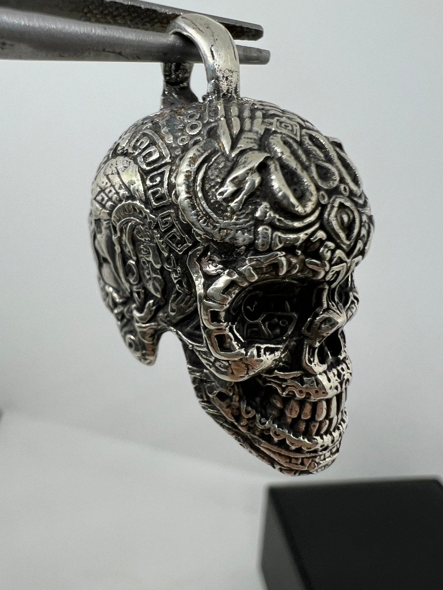 Teschio in argento Messico XX sec.-photo-7
