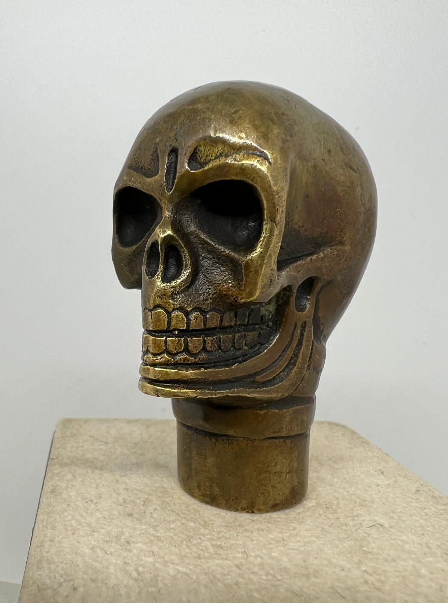 Pomo di bastone in bronzo 
