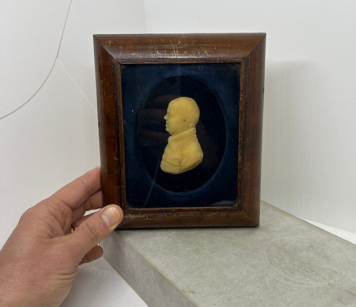 Profilo di uomo in cera XIX sec.-photo-3