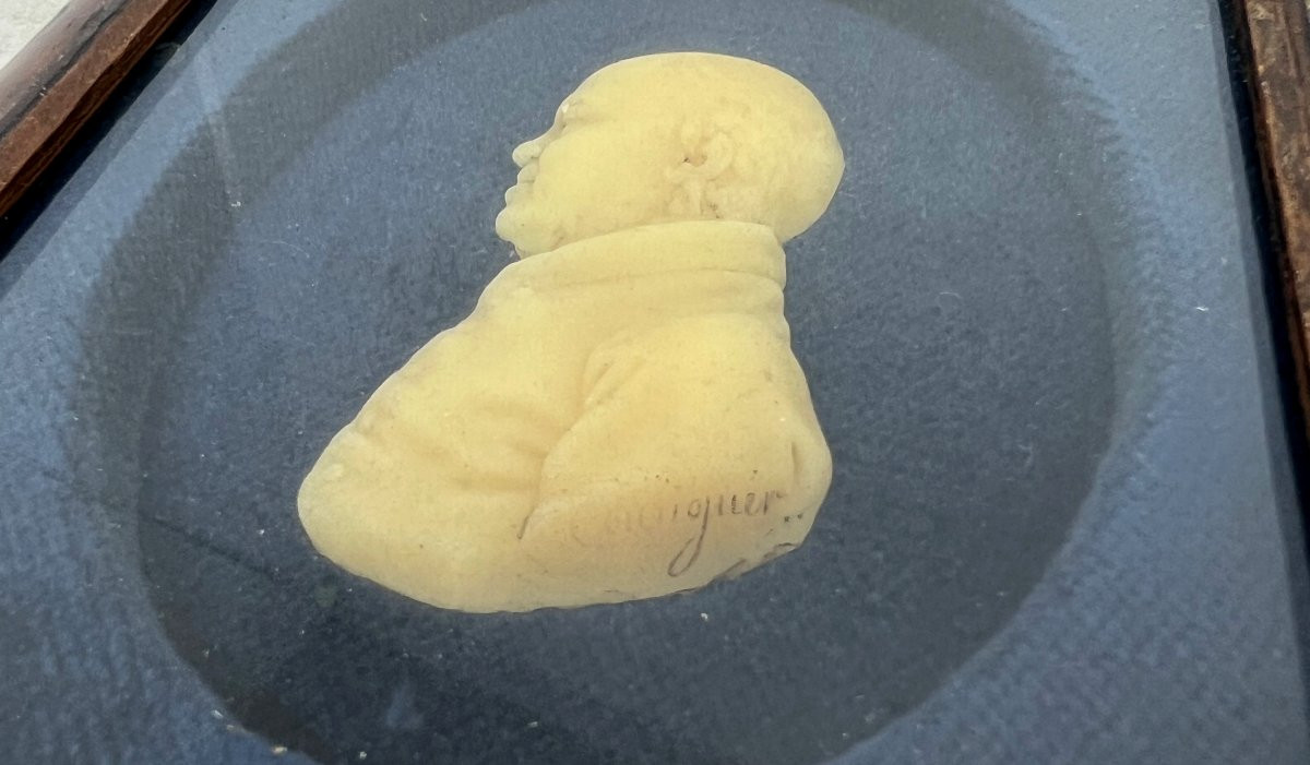 Profilo di uomo in cera XIX sec.-photo-4