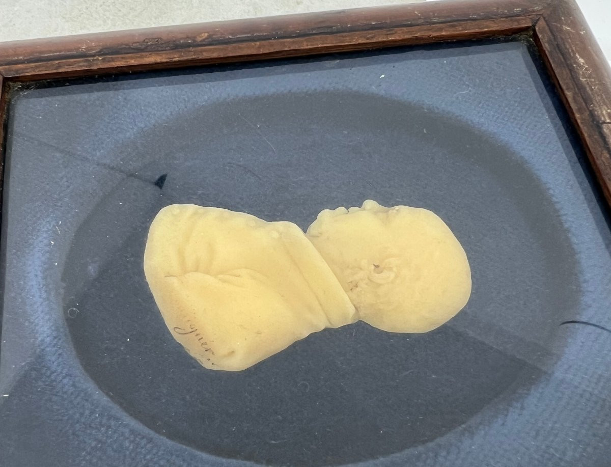 Profilo di uomo in cera XIX sec.-photo-2