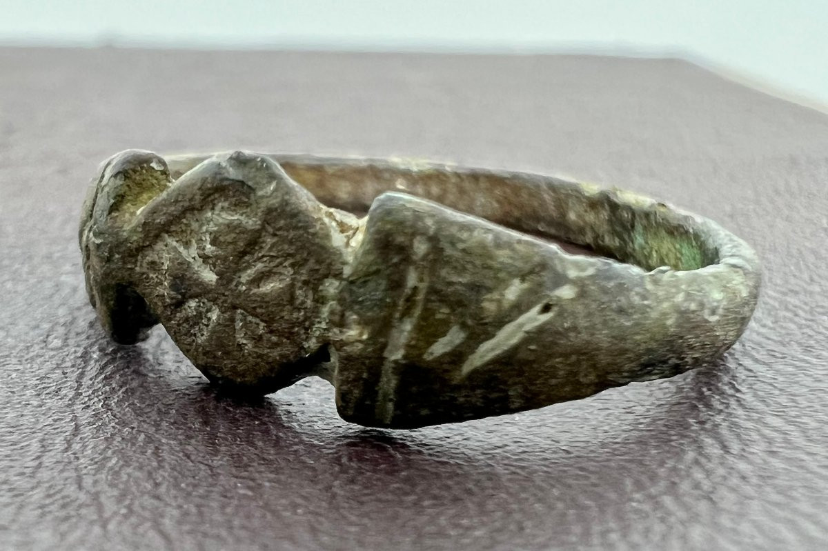 Anello Medioevale in bronzo XV sec.-photo-2