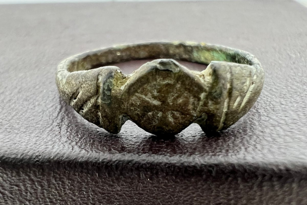 Anello Medioevale in bronzo XV sec.-photo-3